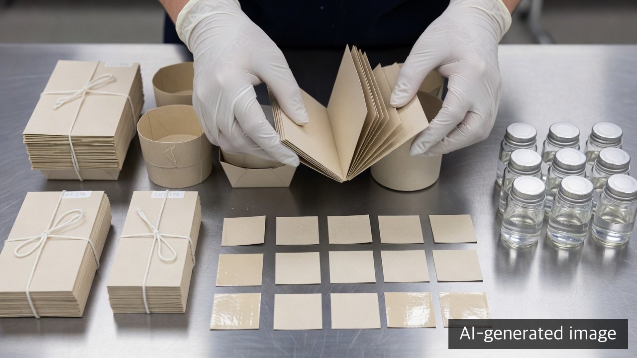 Paper food-container retain samples separated by manufacturing lot