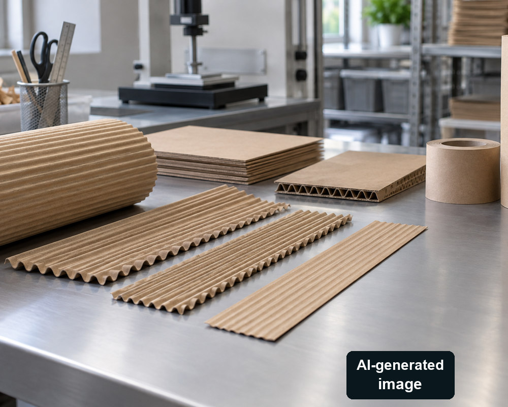 AI-generated generic fluting and liner samples; no measured strength result