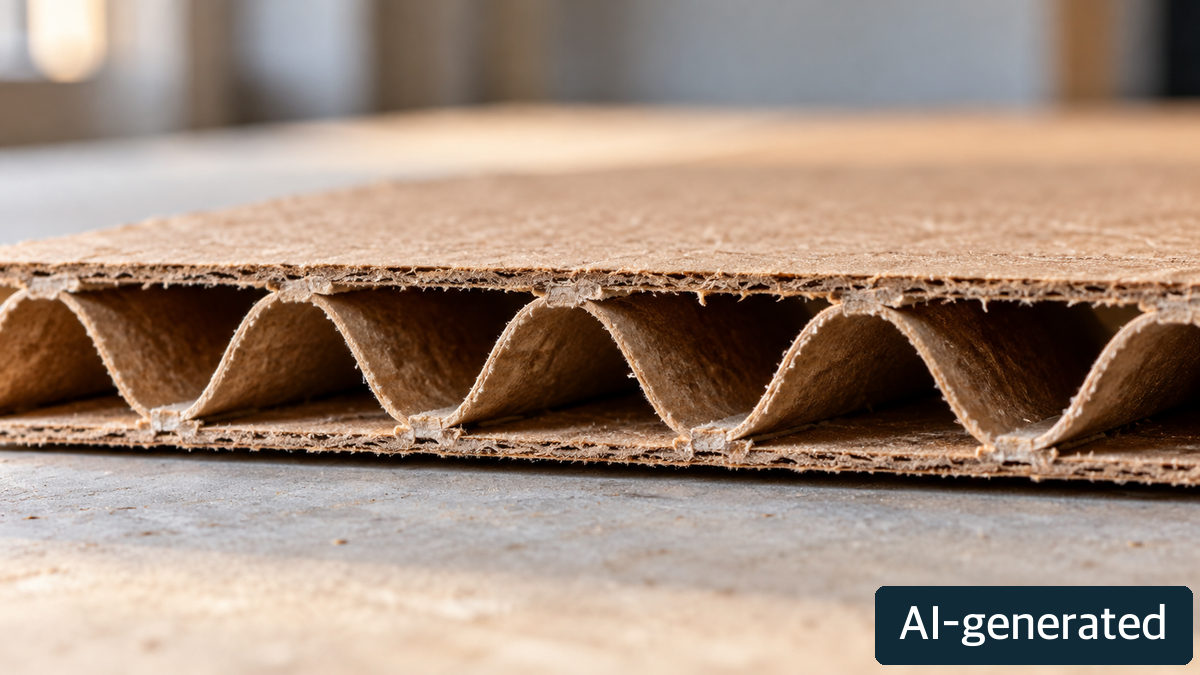 Generic corrugated flute and liner concept, not an adhesive performance test