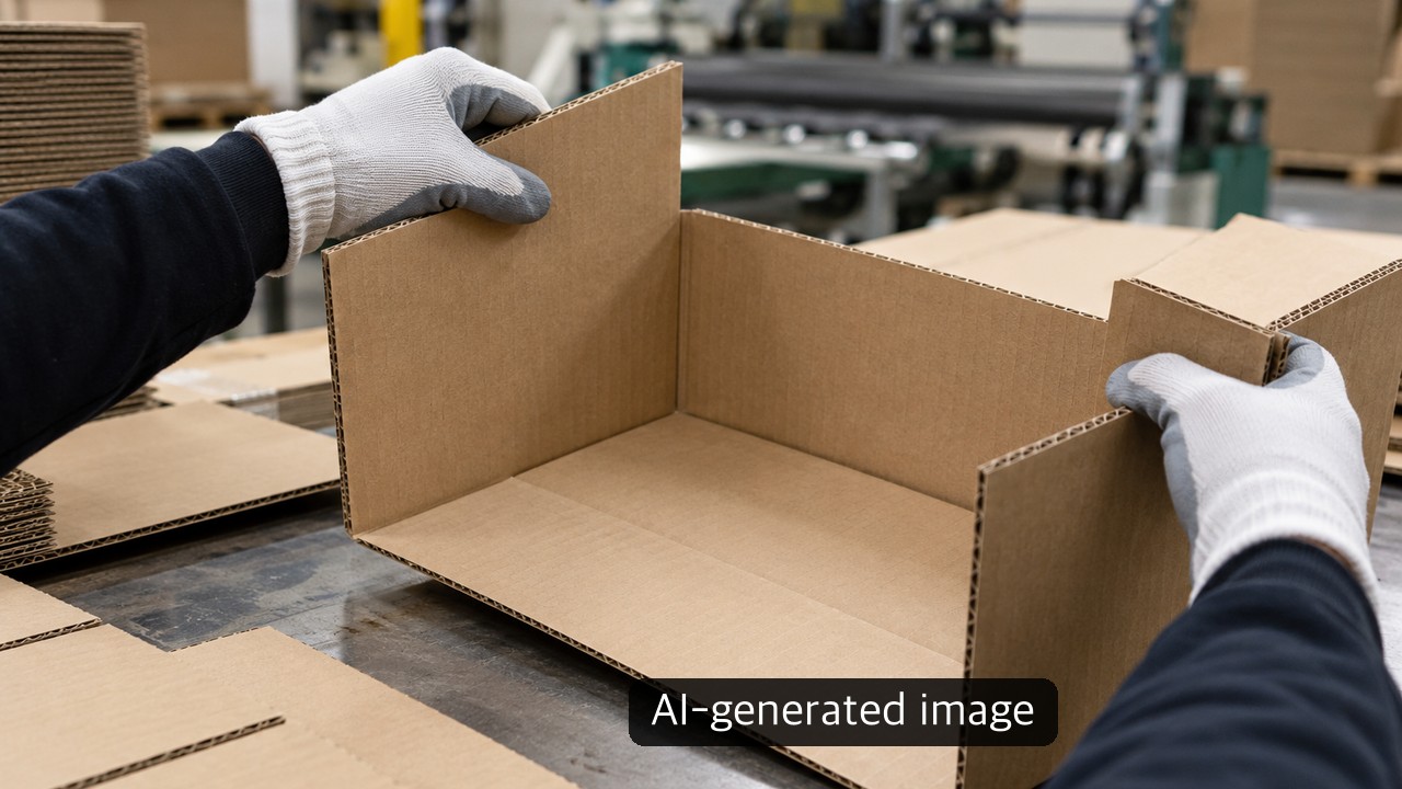 Generic conceptual paper and packaging scene, not the named company or actual installation