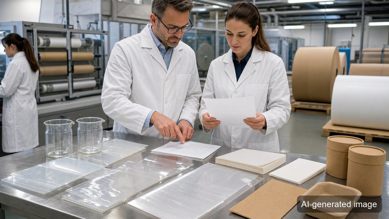 Inspecting cellulose-based film and coated paper samples in a packaging laboratory
