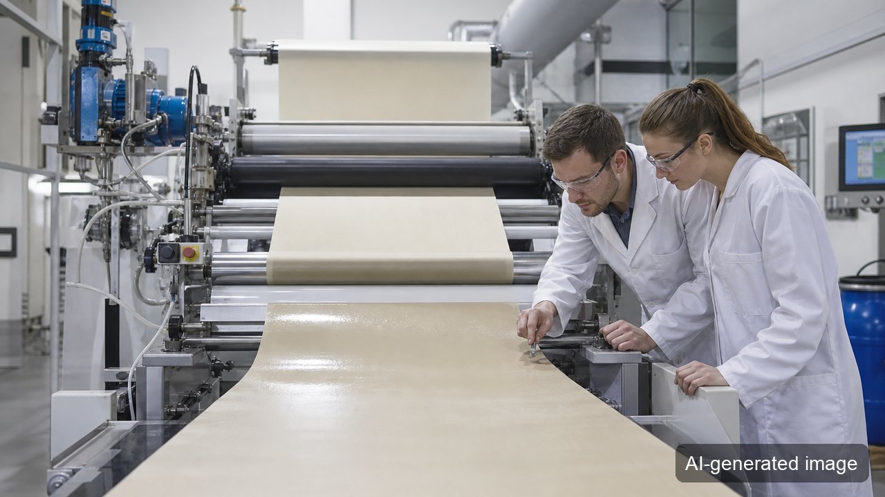 Pilot coating line applying cellulose-based coating to a paper web