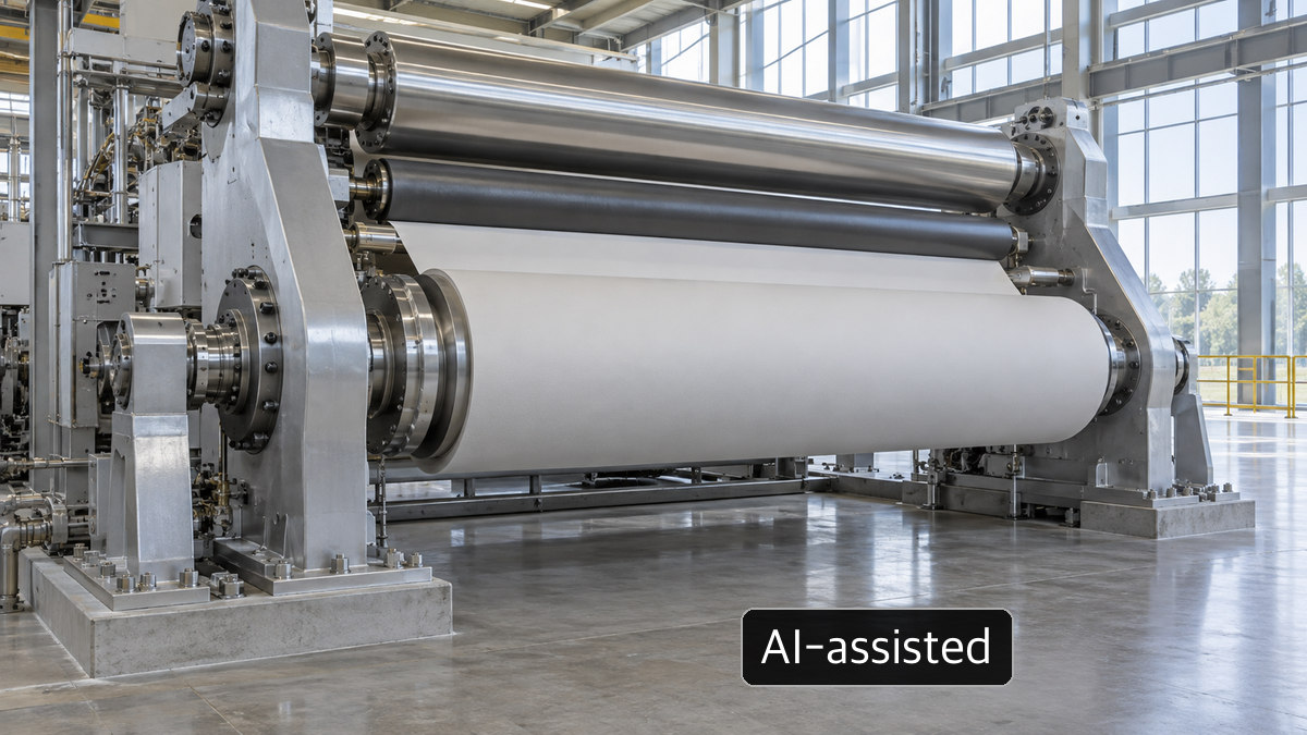 AI-assisted conceptual image: a generic industrial roller machine; not actual Daeyang documents or equipment