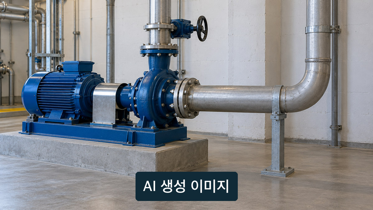 기존 시설 처리 논의를 설명하기 위한 일반 펌프·배관 개념 이미지. 실제 담양 현장 아님