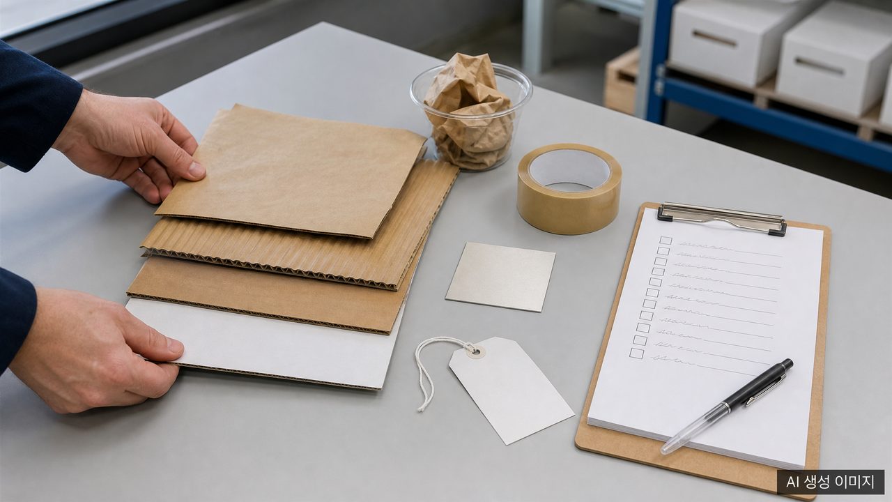 Export packaging material composition data organization