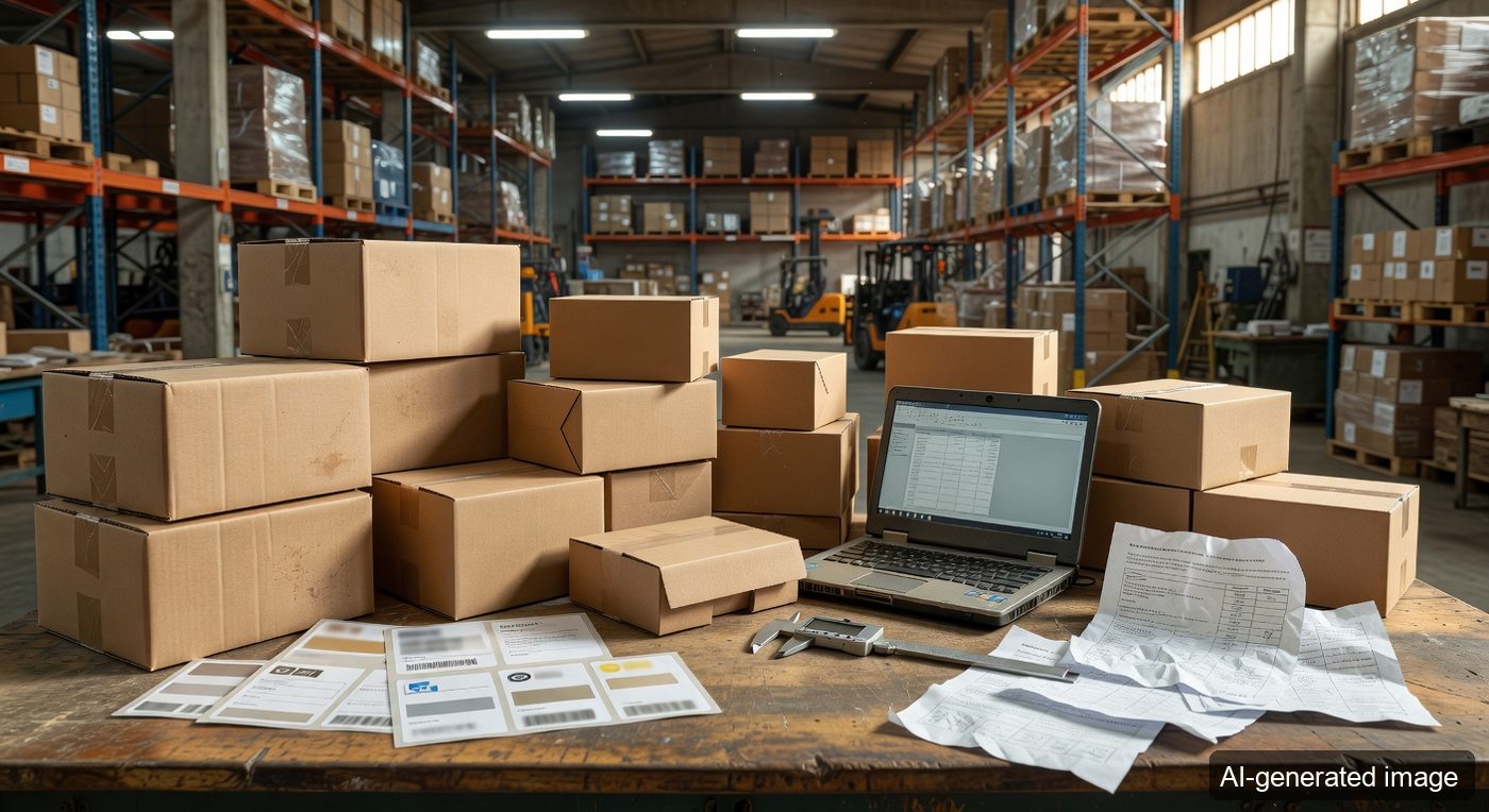 Packaging designers reviewing label placement for paper boxes intended for the French market