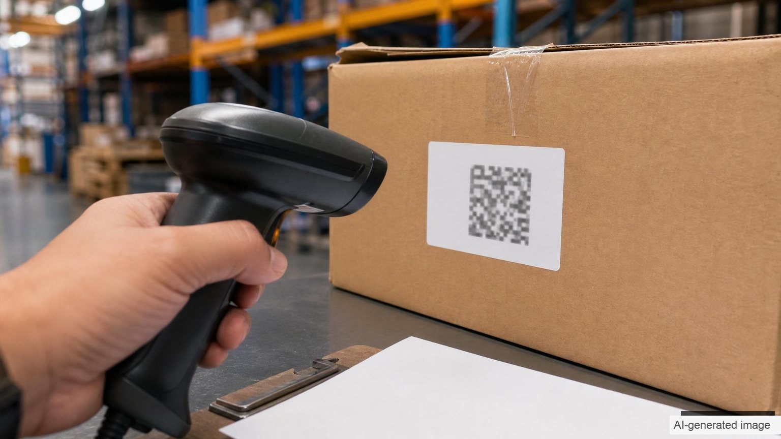 Packaging label and traceability check in a warehouse