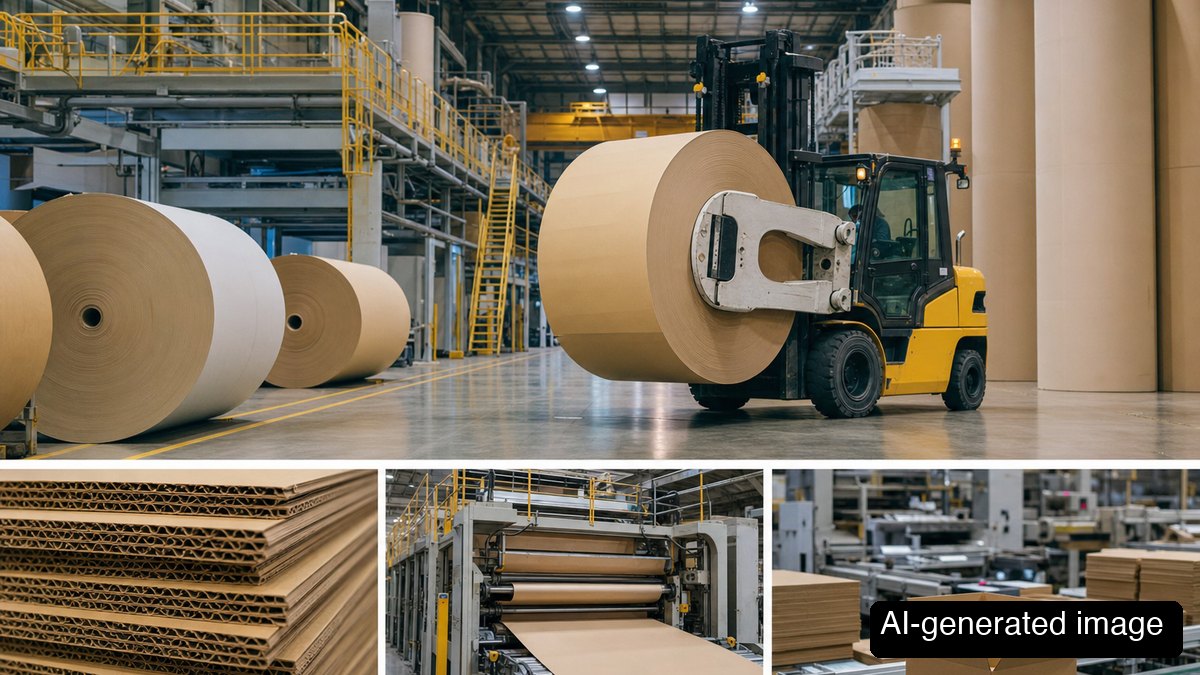 Paper mill and corrugated box supply chain review scene