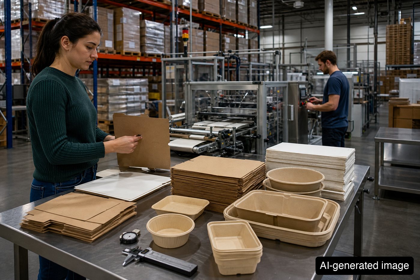 Testing eco-friendly food packaging samples in a lab