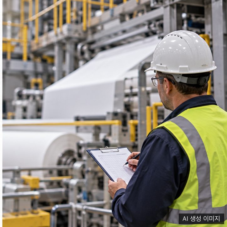 Conceptual illustration: generic mill maintenance-planning scene