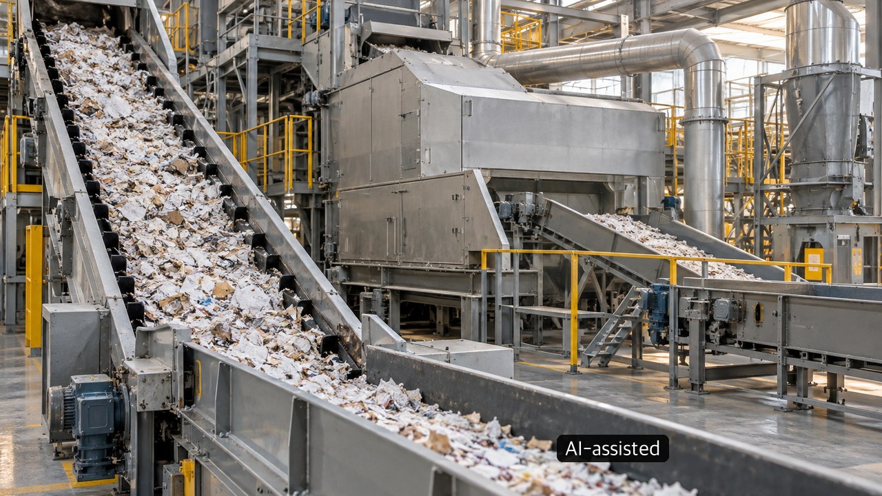 Recovered-fiber sorting equipment and paper bales