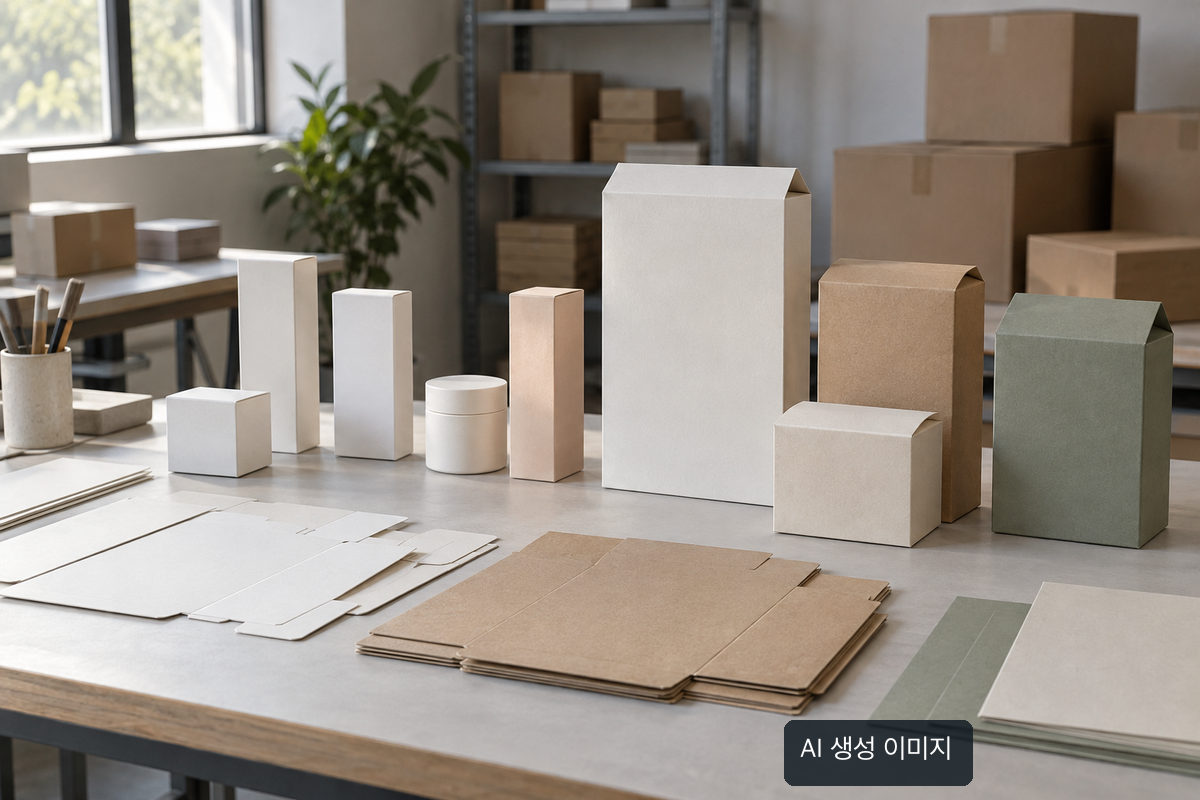 실제 업체·제품과 무관한 화장품·식품 포장 견본의 개념 이미지