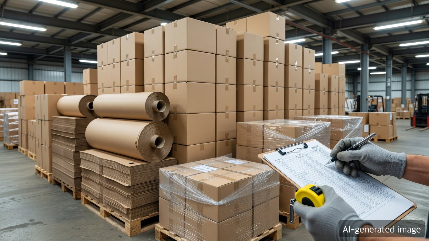 Export packaging sourcing matrix comparing base paper options and lead times