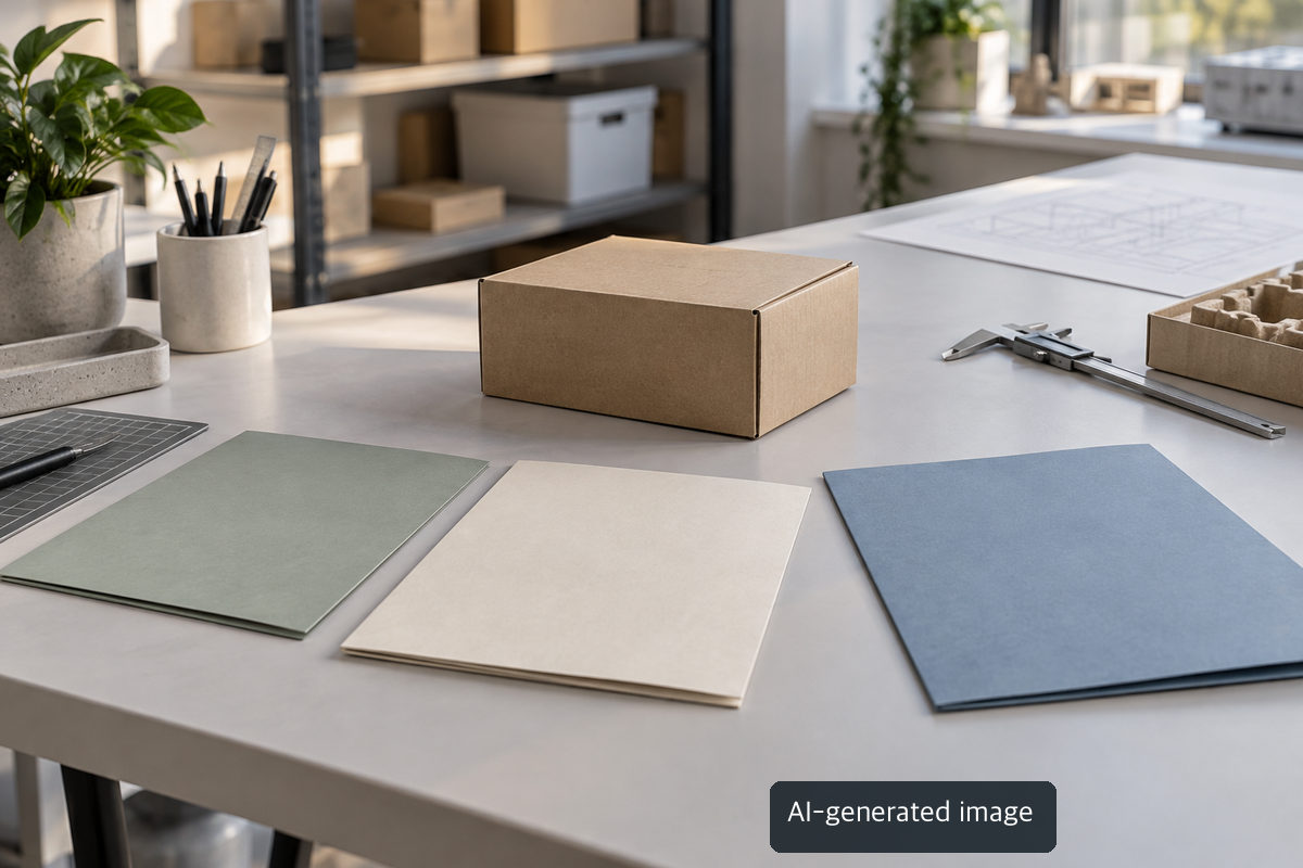 Blank folders and packaging carton as a concept, not evidence of legal applicability