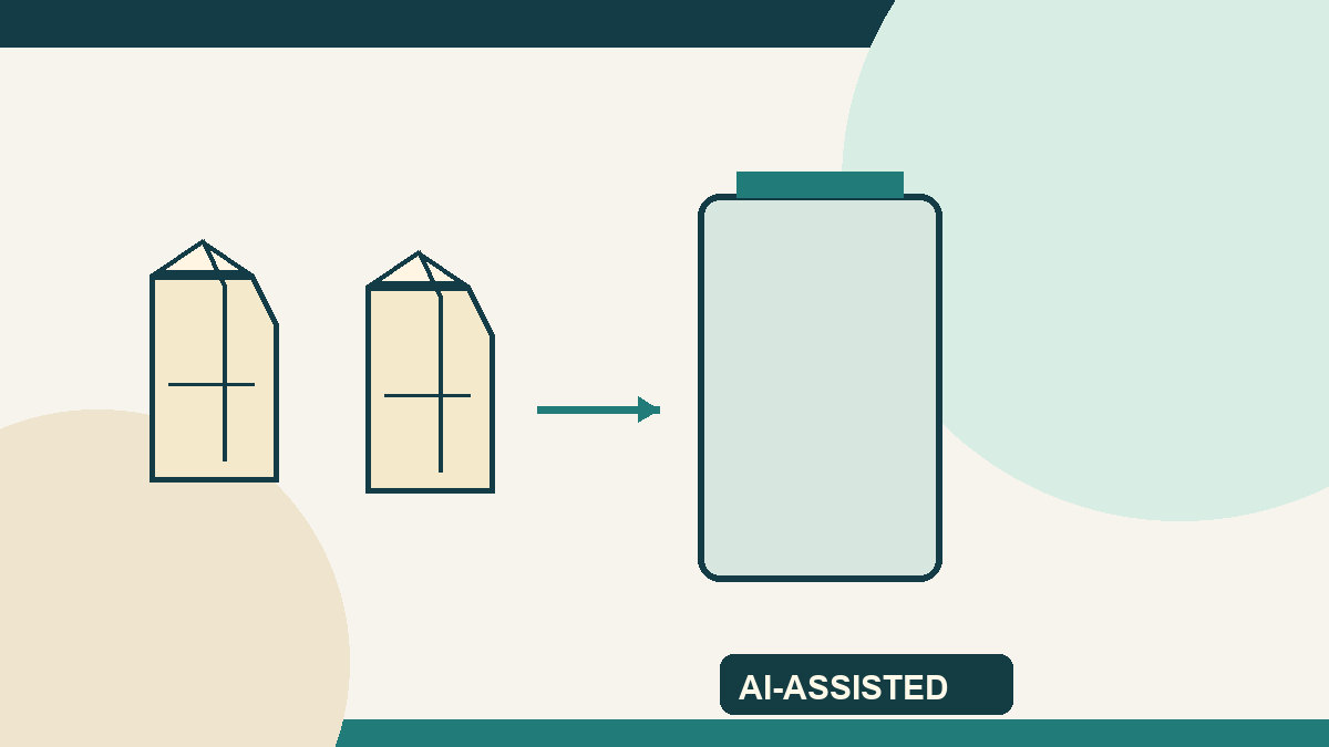 AI-assisted editor-drawn concept of keeping beverage cartons apart from ordinary wastepaper at the collection step