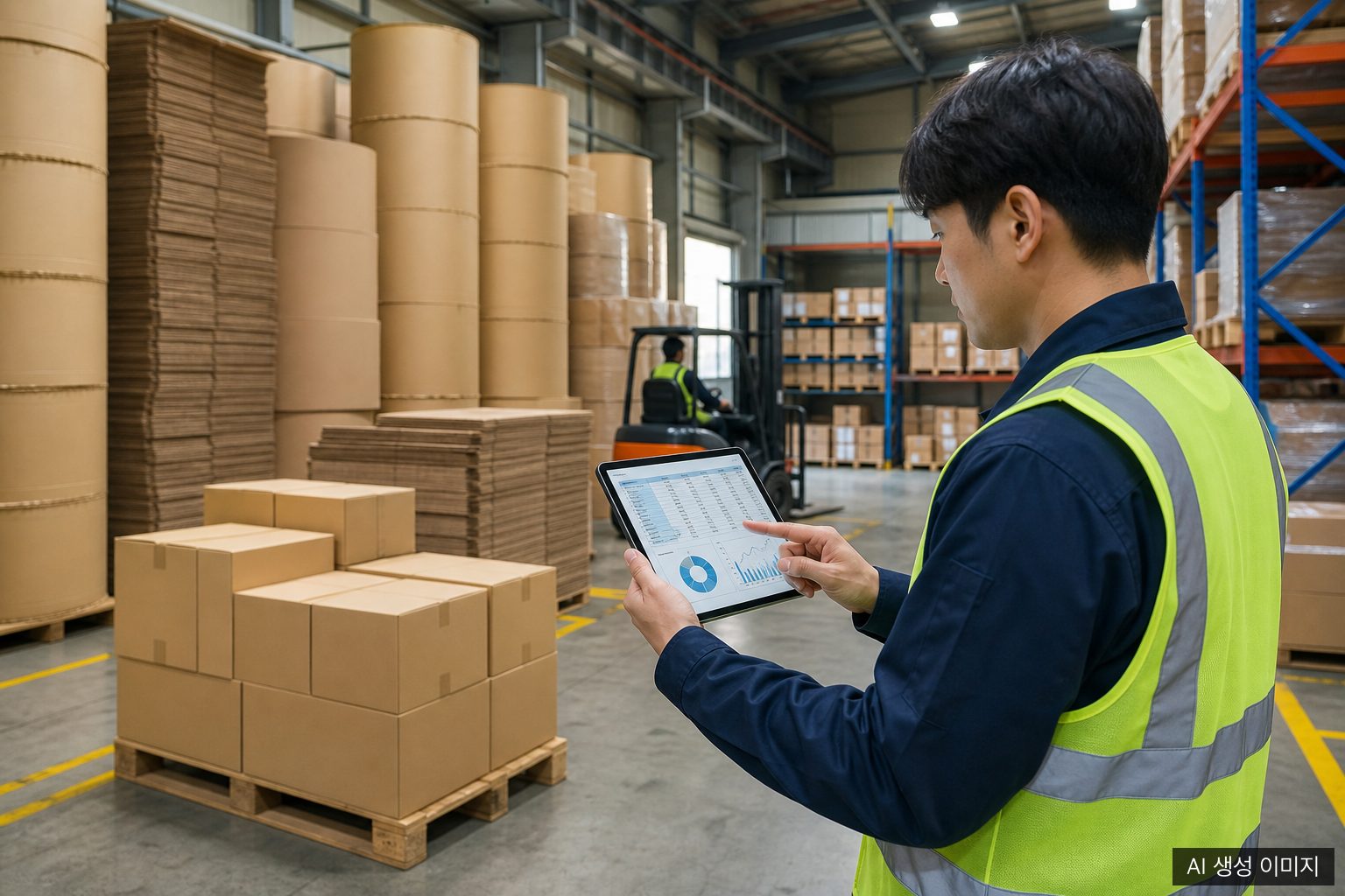 Corrugated base paper inventory and parcel box lead-time management