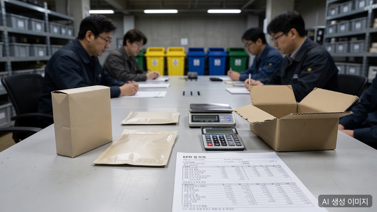 포장재 EPR 신고를 위한 샘플 계량과 재질 확인