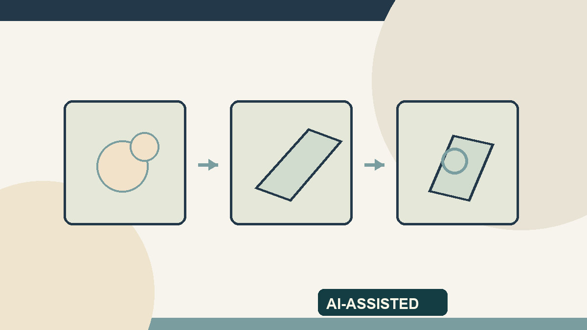 AI-assisted editor-drawn illustration treating raw material, testing and application as distinct evidence stages