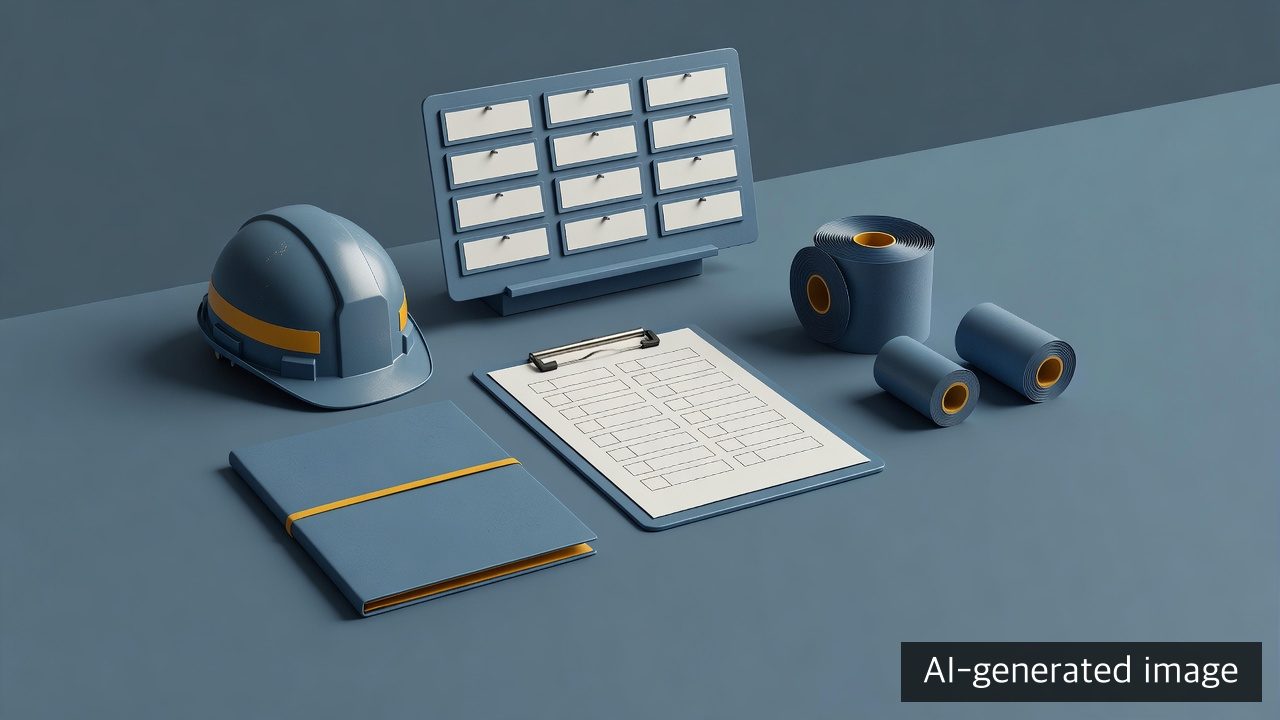 AI-generated conceptual illustration of generic safety records alongside separate order-status checks; not the actual site&rsquo;s paperwork