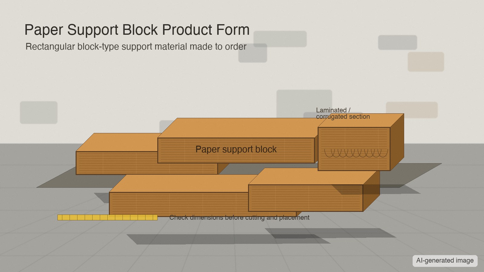 Material comparison of wood, plastic, and paper support blocks