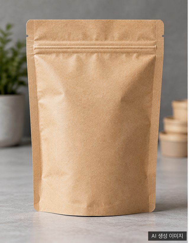Conceptual illustration: paper pouch with a reclosable zipper, not a branded commercial product