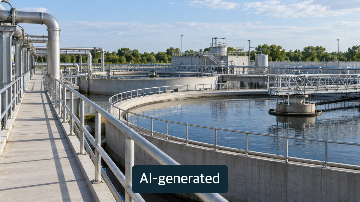 Generic wastewater treatment facility concept, not the actual paper mill