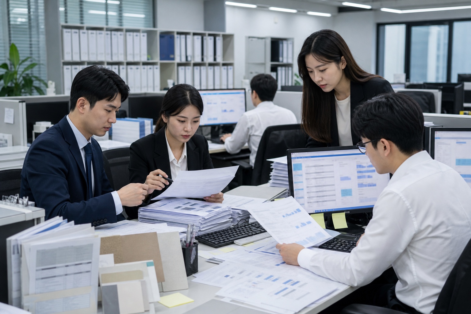Legal and finance analysts reconciling fine decisions and payment records