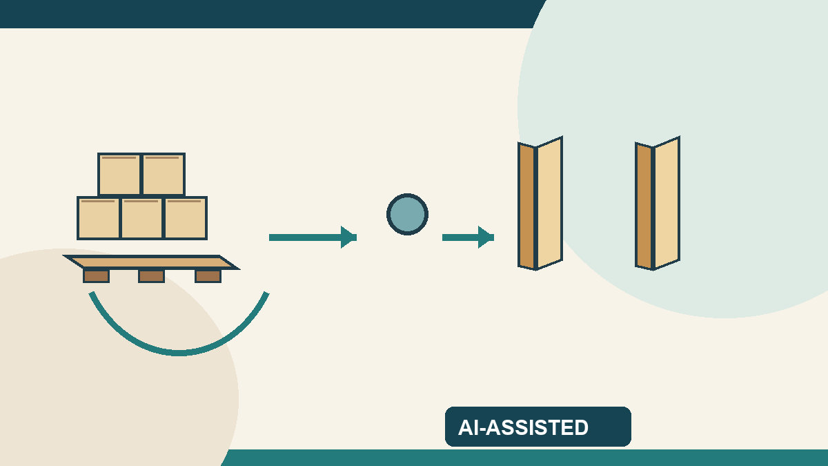 AI-assisted editor-drawn sequence of load detection, corner-board placement and position check; not actual sensor wiring