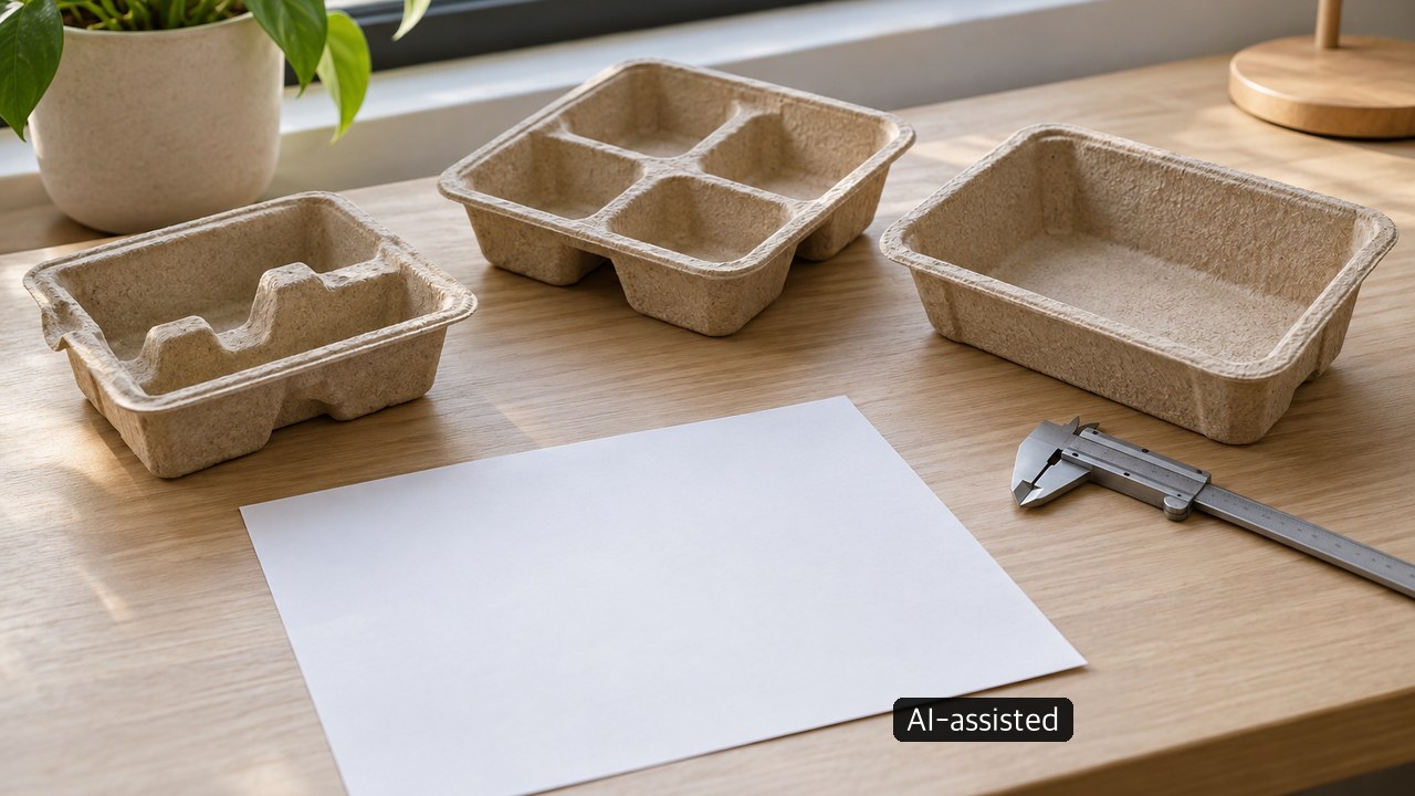 Generic conceptual view of molded-pulp samples and edges