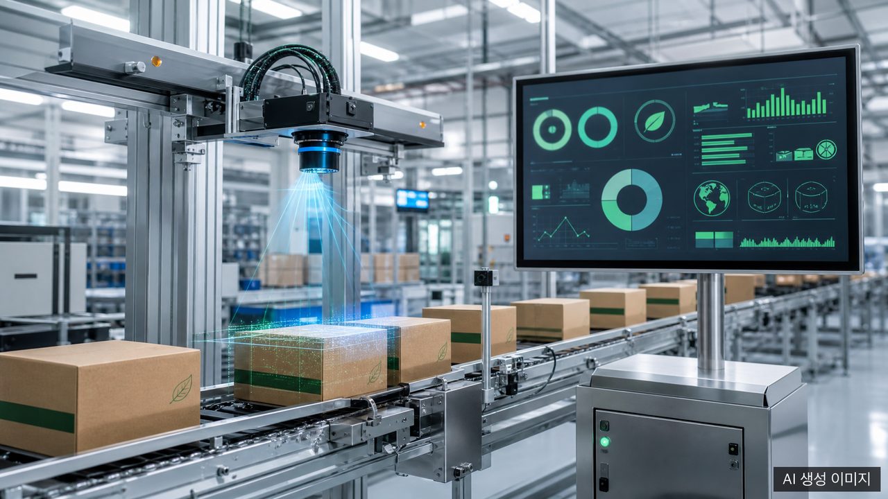 Automated packaging line and sustainability data management