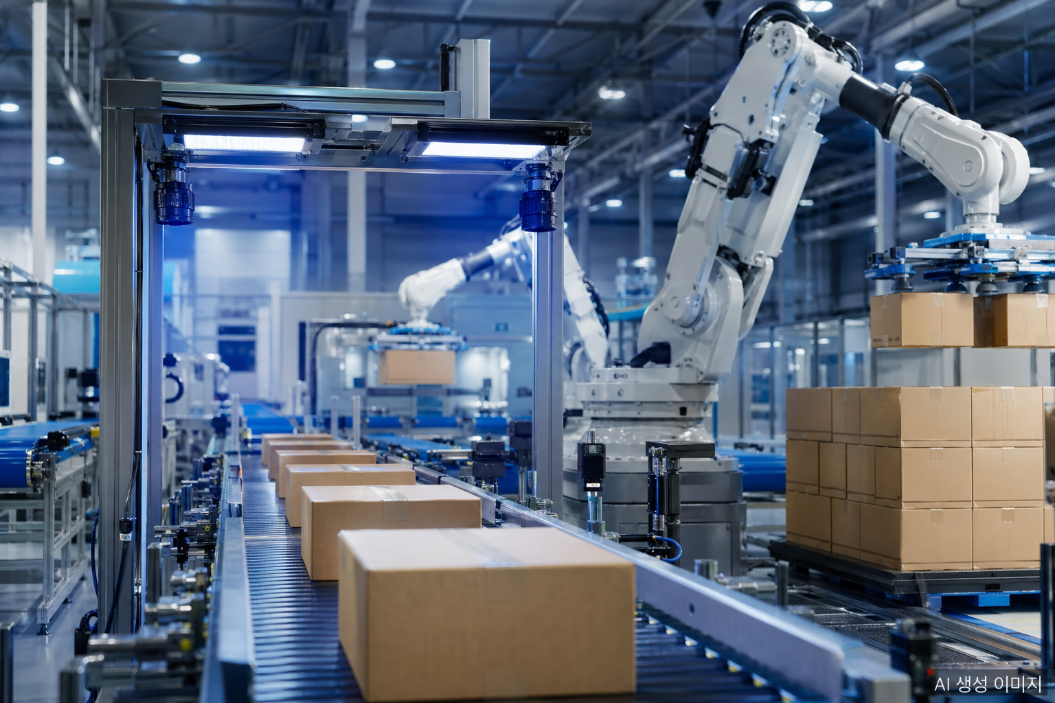 Industrial automation robots and AI vision inspection systems